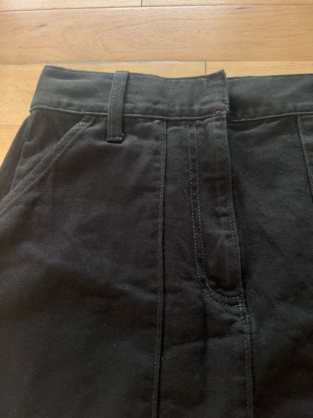 Banana Republic Black Corduroy Utility Mini Skirt 0 High Rise Pockets Preppy - Picture 5 of 10